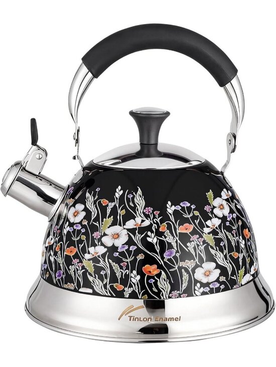 Other - Black Field Flower 304 Stainless Steel Whistling Tea Kettle 3.1 Quart Stovetop